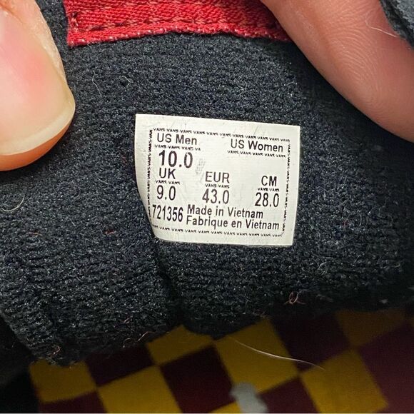 Vans x Harry Potter limited edition Gryffindor Hi Top Sk8t sneakers Shoes Men 10 - Picture 8 of 9